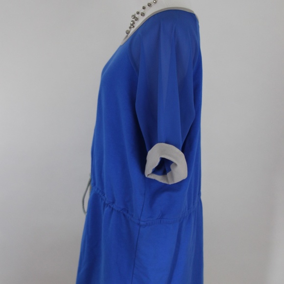 KATE & MALLORY Royal Blue & Gray Drawstring Dress - Picture 5 of 8